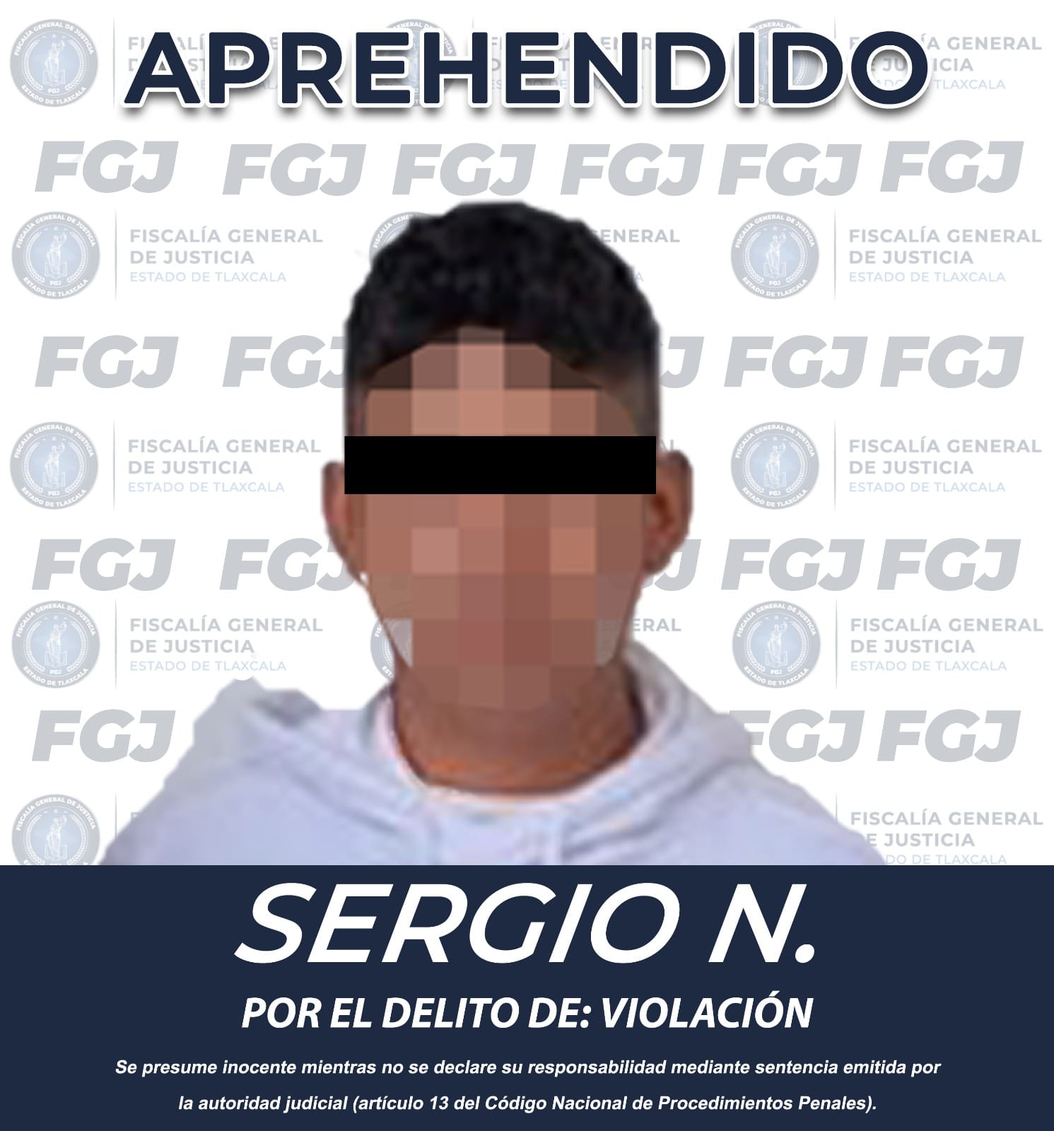 Aprehende FGJE a hombre por violación en agravio de una menor de edad